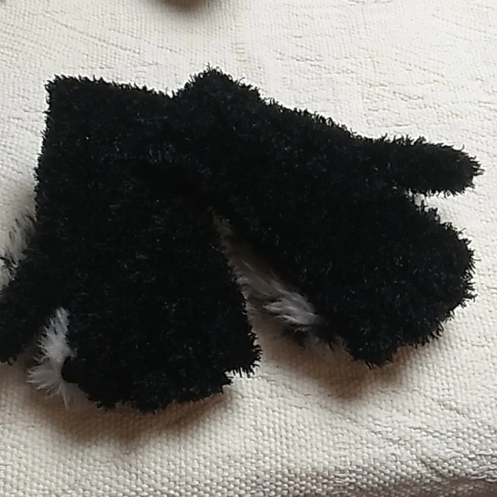 Wonder Nation kids scarf & gloves Owls Black, White w Pink 100% polyester